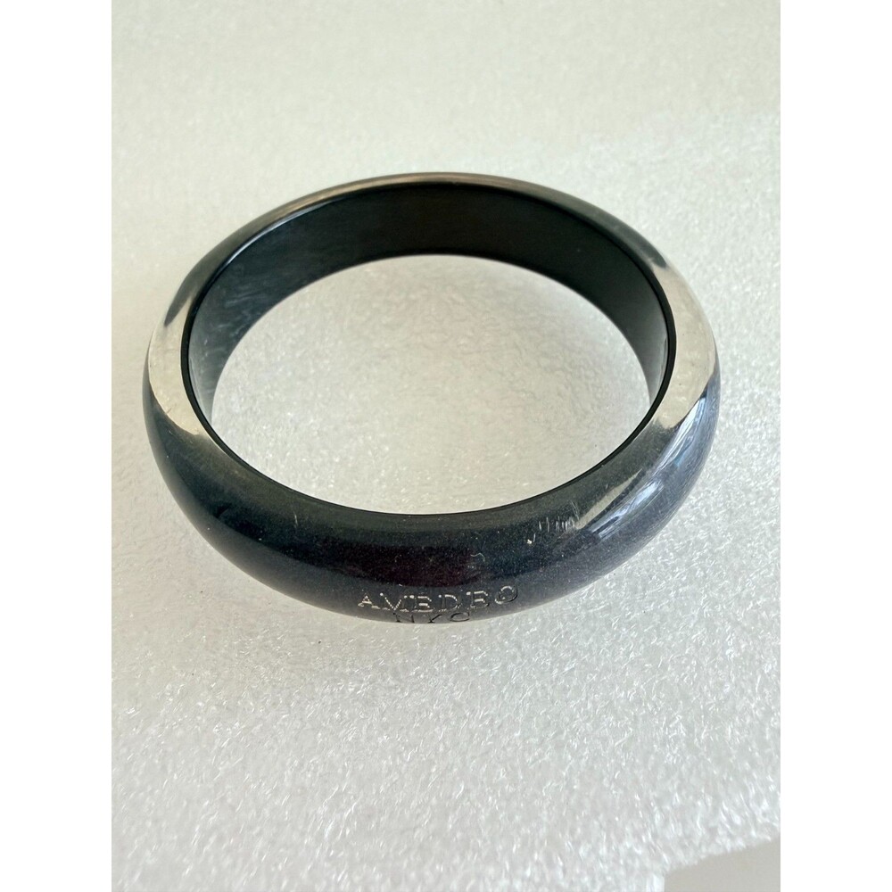 AMEDEO NYC Black Shimmer Clear Resin Chunky Bangle Bracelet  An authentic AMEDEO